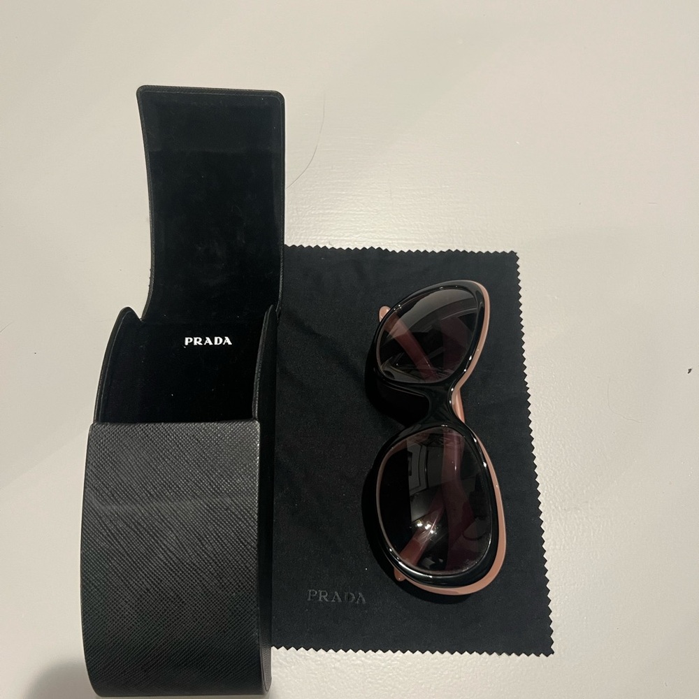 Prada Black and Pink Oversized Sunglasses